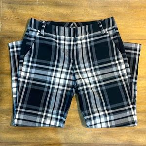 New York & Company Black & White Plaid Pants
